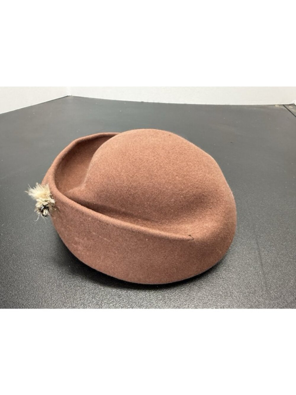 Geo W Bollman Co. Women's Excello Pillbox Hat Tan 100% Wool Felt - Picture 8 of 12